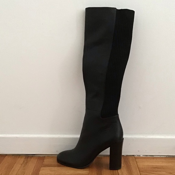 High heel Stretch Back Leather Boot - Picture 2 of 4